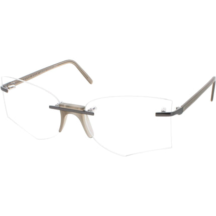 Andy Wolf Women's Eyeglasses - Grey Metal/Acetate Irregular Rimless Frame | Zariah C ,