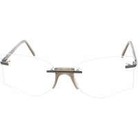 Andy Wolf Women's Eyeglasses - Grey Metal/Acetate Irregular Rimless Frame | Zariah C ,