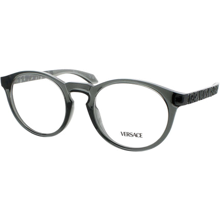 Versace Unisex Eyeglasses - Transparent Grey Acetate Round Full Rim | 0VE3355U 5453 ,