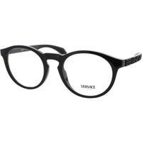 Versace Unisex Eyeglasses - Black Acetate Round Shape Full Rim Frame | 0VE3355U GB1 ,