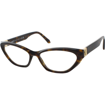 Versace Women's Eyeglasses - Havana Acetate Cat Eye Shape Full Rim Frame | 0VE3356 108 ,