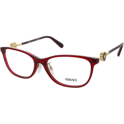 Versace Women's Eyeglasses - Transparent Red Acetate Cat Eye Full Rim | 0VE3297D 388 ,