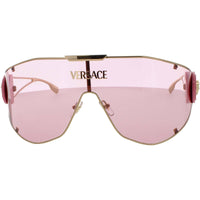Versace Women's Sunglasses - Gold Metal Shield Shape Full Rim Frame | 0VE2268 100284 ,