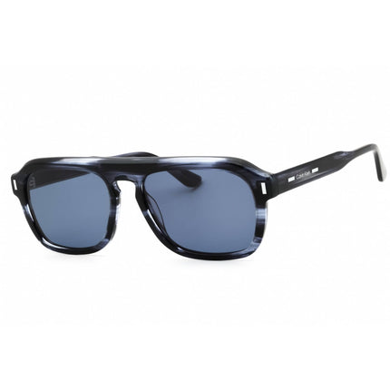Calvin Klein Men's Sunglasses - Striped Blue Acetate Square Full Rim | CK24504S 416 ,