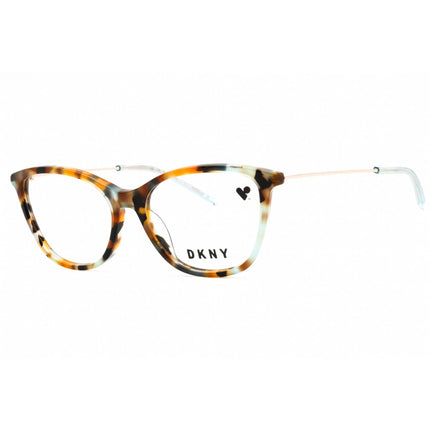 DKNY Women's Eyeglasses - Amber/Aqua Tortoise Acetate Cat Eye Full Rim | DK7009 229 ,