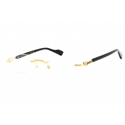Gucci Men's Eyeglasses - Gold/Black Metal Rectangular Rimless Frame | GG1221O 001 ,