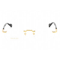 Gucci Men's Eyeglasses - Gold/Black Metal Rectangular Rimless Frame | GG1221O 001 ,