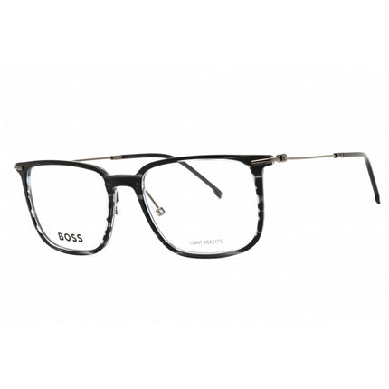 Hugo Boss Men's Eyeglasses - Striped Grey Ruthenium Full Rim Frame | BOSS 1484 0VQ7 00 ,