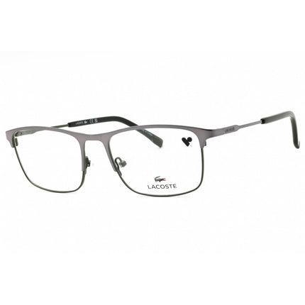 Lacoste Men's Eyeglasses - Gunmetal/Army Green Metal Rectangular Full Rim | L2252 033 ,