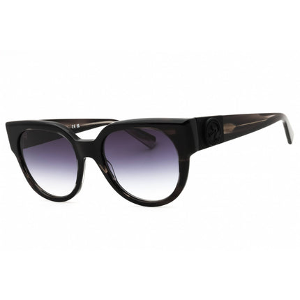 Longchamp Women's Sunglasses - Striped Black Acetate Round Full Rim Frame | LO779S 008 ,