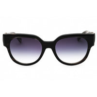 Longchamp Women's Sunglasses - Striped Black Acetate Round Full Rim Frame | LO779S 008 ,