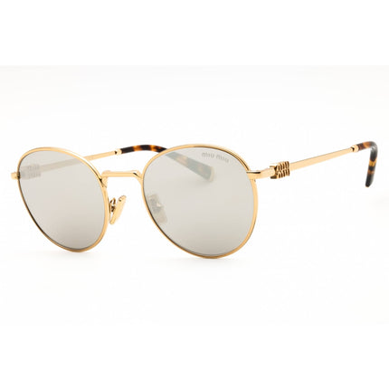 Miu Miu Women's Sunglasses - Gold Metal Round Shape Full Rim Frame | 0MU 55ZS 5AK07F ,