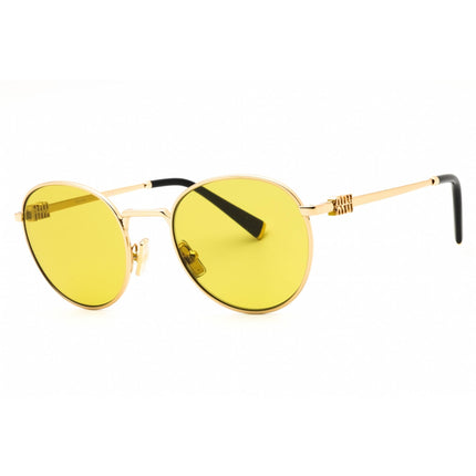 Miu Miu Women's Sunglasses - Gold Metal Round Shape Full Rim Frame | 0MU 55ZS 5AK07O ,