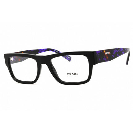 Prada Men's Eyeglasses - Black/Purple Acetate Rectangular Frame | 0PR 15YV 19S1O1 ,
