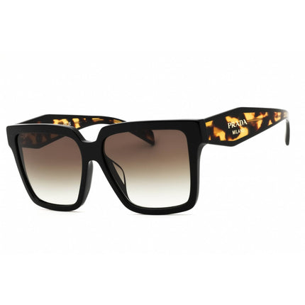 Prada Women's Sunglasses - Black Plastic Square Full Rim Frame | 0PR 24ZSF 1AB0A7 ,
