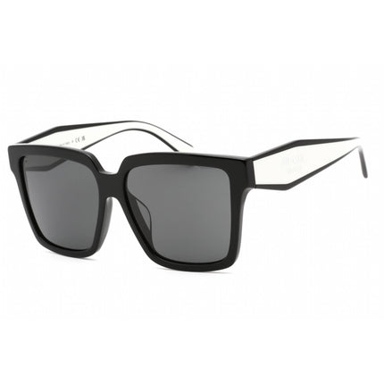 Prada Women's Sunglasses - Black/Talc Plastic Square Full Rim Frame | 0PR 24ZSF 1AB5S0 ,