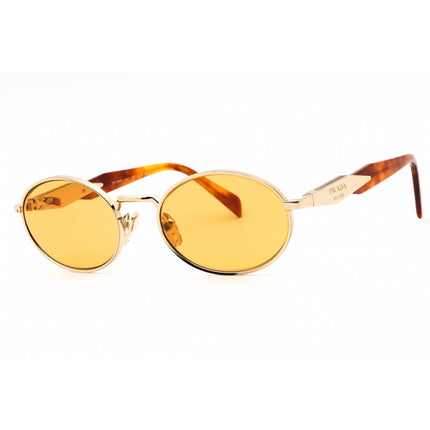 Prada Men's Sunglasses - Pale Gold/Light Tortoise Metal Oval Frame | 0PR 65ZS ZVN02Z ,