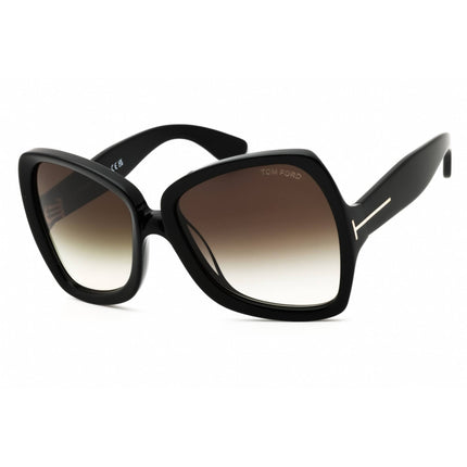 Tom Ford Women's Sunglasses - Shiny Black Acetate Butterfly Shape Frame | FT1222 01B ,