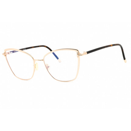 Tom Ford Women's Eyeglasses - Shiny Rose Gold Metal Cat Eye Full Rim | FT5740-B 028 ,