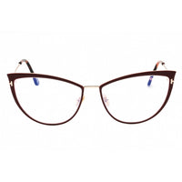 Tom Ford Women's Eyeglasses - Shiny Bordeaux Metal Cat Eye Shape Frame | FT5877-B 069 ,