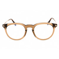 Tom Ford Men's Eyeglasses - Shiny Light Brown Acetate Round Full Rim | FT5905-B 045 ,