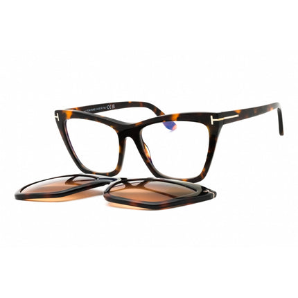 Tom Ford Women's Eyeglasses - Dark Havana Acetate Cat Eye Shape Frame | FT5971-B 052 ,