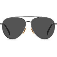 David Beckham Men's Sunglasses - Dark Rutheniun Aviator Full Rim | 1102/F/S 0KJ1/IR ,