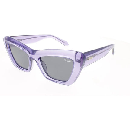 Quay Women's Sunglasses - Purple Plastic Cat Eye Frame | ON THE RADIO RX PURP/SMKRX ,