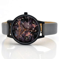 Olivia Burton Women's Watch - Celestial Purple Dial Grey Leather Strap | OB16AD50 ,