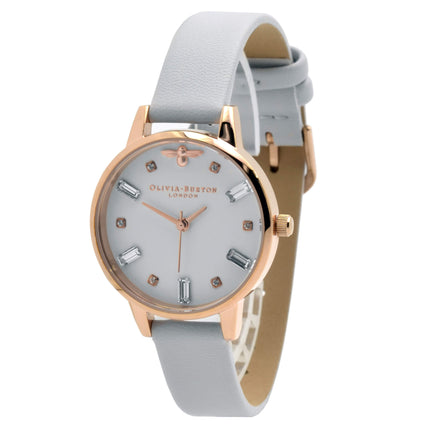 Olivia Burton Women's Watch - Bejewelled Bee White Dial Pink Strap | OB16EX141 ,
