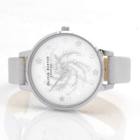 Olivia Burton Women's Watch - Celestial Silver Tone Dial Grey Strap | OB16GD84 ,