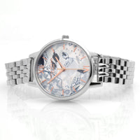 Olivia Burton Women's Watch - Abstract Florals Mop Dial Silver Bracelet | OB16VM38 ,