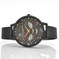 Olivia Burton Women's Watch - Night Garden Black Stainless Steel Bracelet | OB16WG87 ,