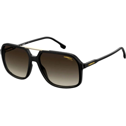 Carrera Unisex Sunglasses - Black Brown Plastic Full Rim Pilot Frame | 229/S 0R60/HA ,