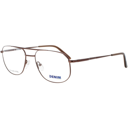 Denim Unisex Eyeglasses - Havana Green Stainless Steel 56mm Frame | DENIM 133 01D1 ,