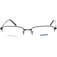 Denim Unisex Eyeglasses - Matte Black Stainless Steel Half Rim Frame | DENIM 136 0003 ,