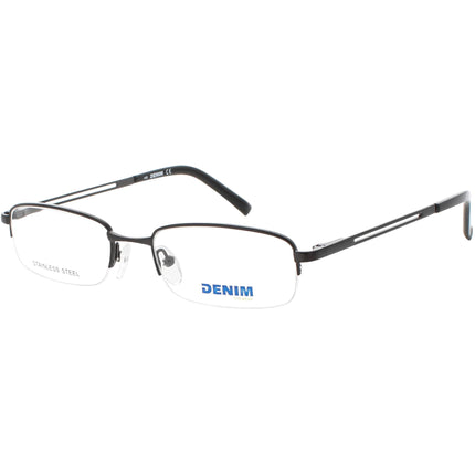 Denim Unisex Eyeglasses - Graphite Stainless Steel Rectangular Frame | DENIM 136 0FK7 ,