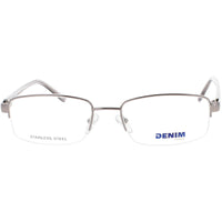 Denim Unisex Eyeglasses - Gunmetal Half Rim Rectangular 53mm Frame | DENIM 147 0X93 ,