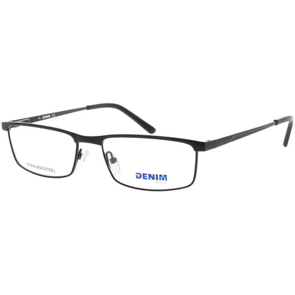 Denim Unisex Eyeglasses - Matte Black Stainless Steel Full Rim Frame | DENIM 148 0003 ,