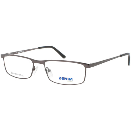 Denim Unisex Eyeglasses - Matte Gunmetal Full Rim Rectangular Frame | DENIM 148 0CX1 ,