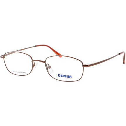 Denim Unisex Eyeglasses - Brown Stainless Steel Full Rim Oval Frame | DENIM 161 0JDD ,
