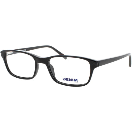 Denim Unisex Eyeglasses - Black Acetate Full Rim Rectangular 54mm | DENIM 165 0807 ,