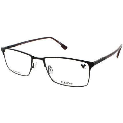 Flexon Men's Eyeglasses - Matte Black Titanium Full Rim Rectangular Frame | E1129 002 ,