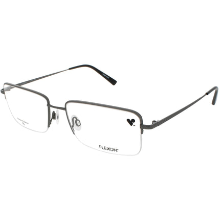Flexon Men's Eyeglasses - Satin Gunmetal Titanium Half Rim Rectangular | H6073 070 ,