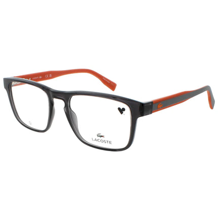 Lacoste Men's Eyeglasses - Transparent Grey Acetate Full Rim Square Frame | L2972 035 ,