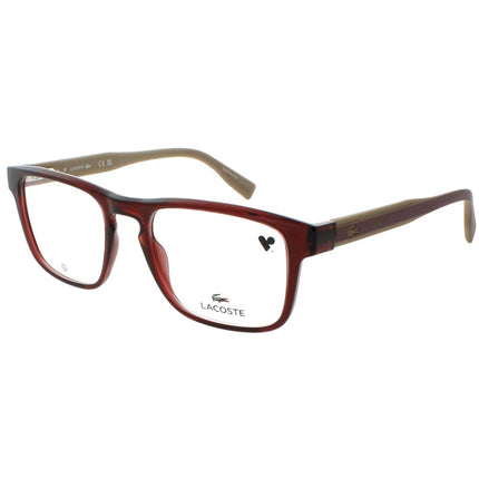 Lacoste Men's Eyeglasses - Transparent Burgundy Acetate Full Rim Frame | L2972 601 ,