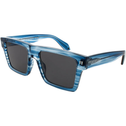 Off-White Unisex Sunglasses - Striped Blue Square Frame | LAWTON OERI109C99PLA0014407 ,