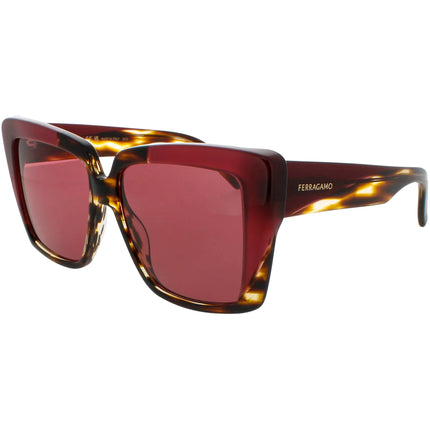 Salvatore Ferragamo Women's Sunglasses - Striped Brown Full Rim Frame | SF1060SN 215 ,