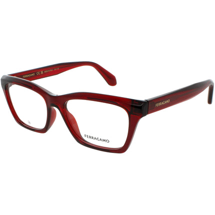 Salvatore Ferragamo Women's Eyeglasses - Transparent Red Full Rim Frame | SF2986 616 ,