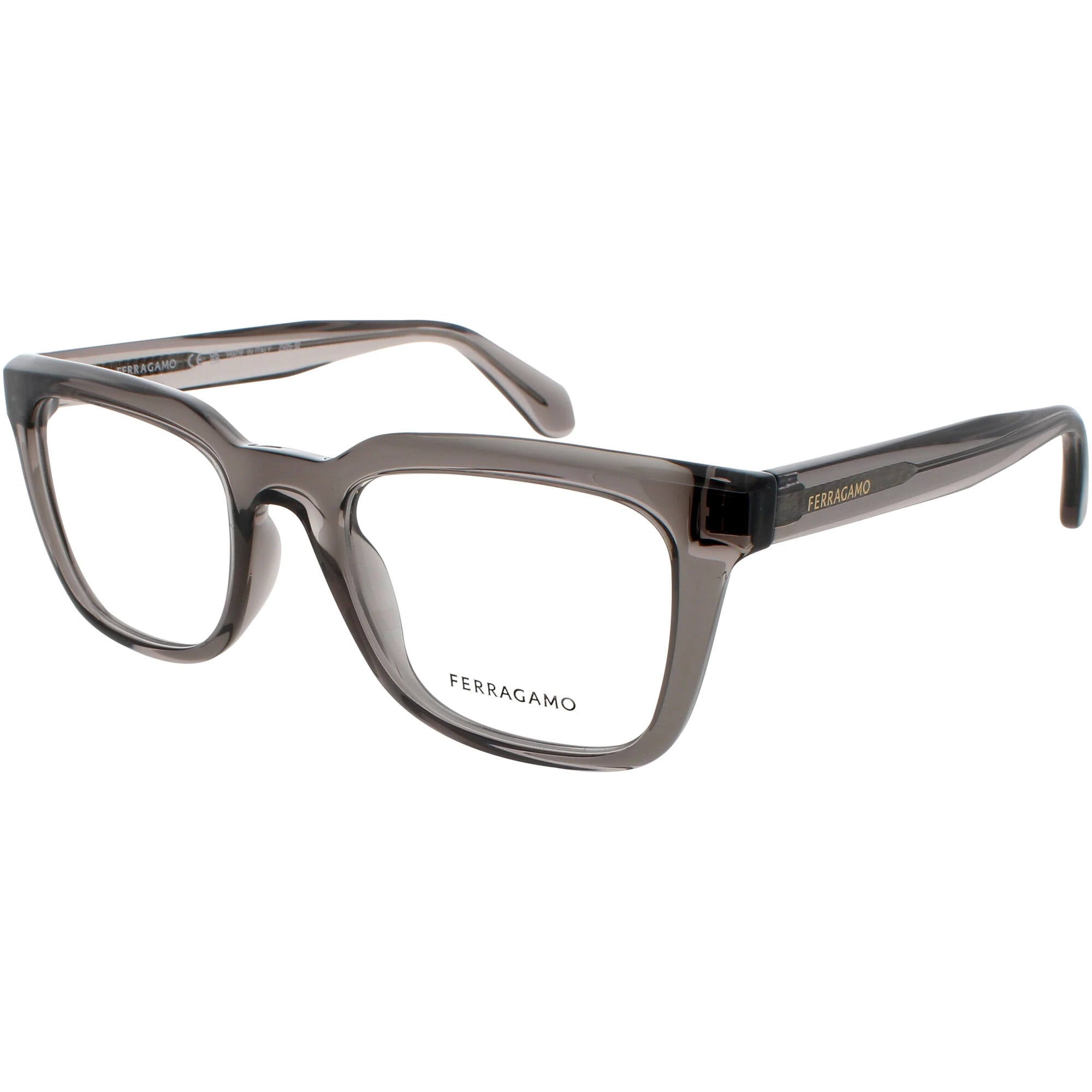 Salvatore Ferragamo Men's Eyeglasses - Transparent Grey Full Rim Frame